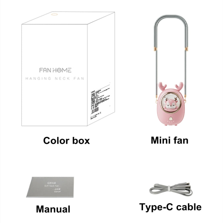 Children Hanging Neck Fan USB Handheld Light Glowing Mini Portable Fan(Pink) - Consumer Electronics by buy2fix | Online Shopping UK | buy2fix