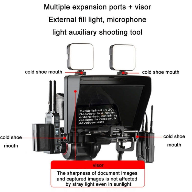 Portable Camera SLR Photography Large Screen Teleprompter(Black) - Camera Accessories by buy2fix | Online Shopping UK | buy2fix