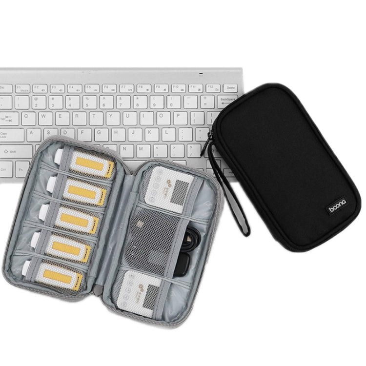 Baona BN-C004 Mini U Disk Headphone Data Cable Storage Bag, Color: Double Layer (Black) - Hard Drive Bags & Cases by Baona | Online Shopping UK | buy2fix