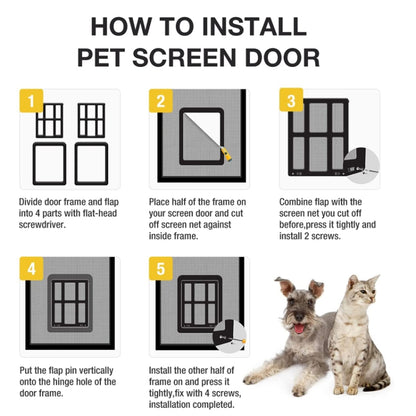34cmx 44cm Pet Window Door Dog Cat Cave Anti-mosquito Pet Lattice Door(Black) - Home & Garden by buy2fix | Online Shopping UK | buy2fix