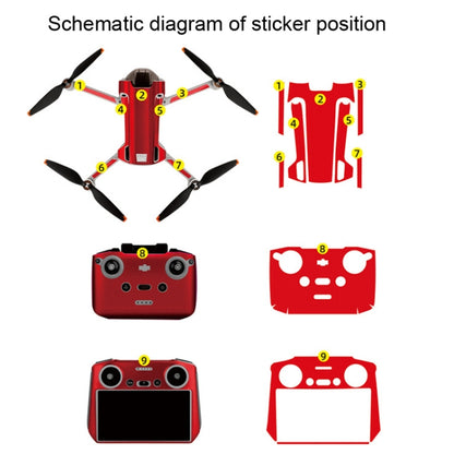 Sunnylife Drone+Remote Control Protective Sticker For DJI Mini 3 Pro RC Version(Shark Red) - DJI & GoPro Accessories by Sunnylife | Online Shopping UK | buy2fix