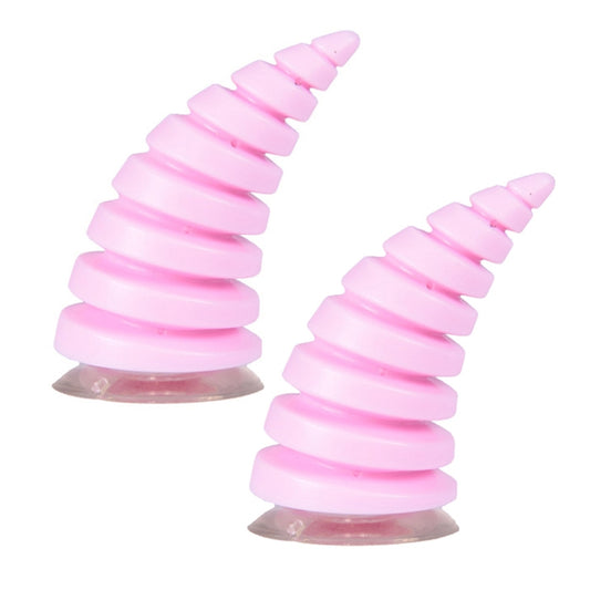 2PCS Motorcycle Horn Sucker Helmet Decoration(Pink) - In Car by buy2fix | Online Shopping UK | buy2fix