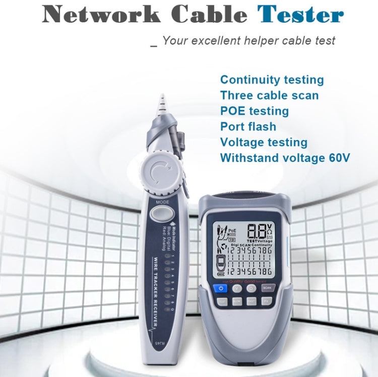 ET613 Network Cable Tester Wire Tracker Battery Voltage POE Test Multi-function Cable Tester - Consumer Electronics by buy2fix | Online Shopping UK | buy2fix