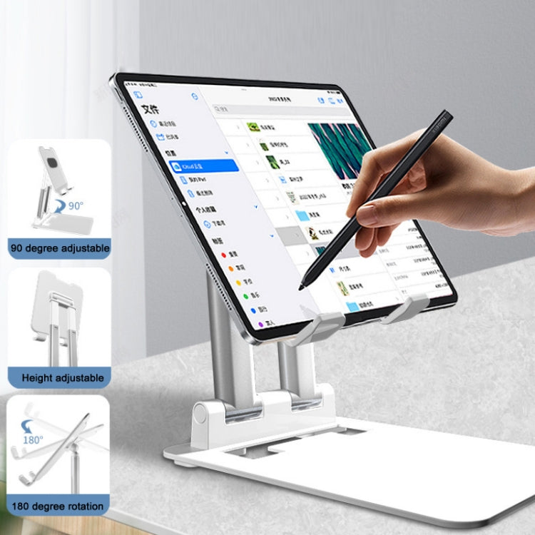 Tablet Mobile Phone Desktop Double Pole Lifting Folding Bracket, Color: Black (Large) - Desktop Holder by buy2fix | Online Shopping UK | buy2fix