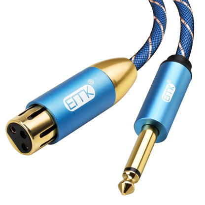 EMK KN603 2Pin 6.5mm Canon Line Balanced Audio Microphone Line,Cable Length: 0.5m(Blue) - Microphone Audio Cable & Connector by EMK | Online Shopping UK | buy2fix