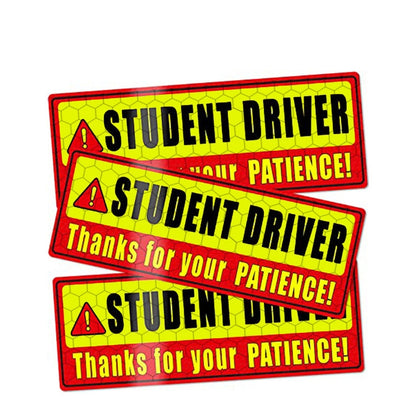 2 PCS STUDENT DRIVER Novice Car Sticker Magnetic Reflective Car Sticker 25 x 8 cm(Type B) - In Car by buy2fix | Online Shopping UK | buy2fix