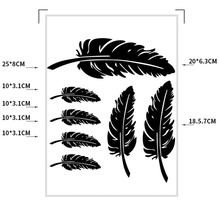 5 Sets Car 3D Feather Body Sticker Scratch Blocking Sticker(Black Feathers) - In Car by buy2fix | Online Shopping UK | buy2fix