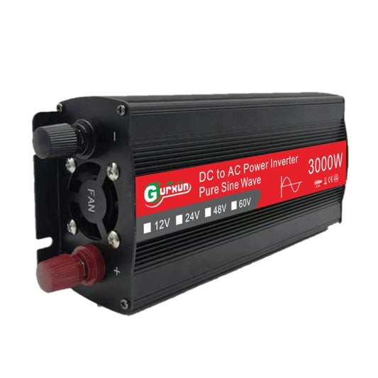 Gurxun Sine Wave Inverter 3000W 12/24/48/60V To 220V Car Boost Converter, Specification: 24V-220V - In Car by buy2fix | Online Shopping UK | buy2fix