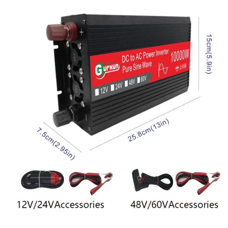 Gurxun HZ1500-10000 Sine Wave 10000W Inverter Power Converter, Specification: 48V To 220V -  by Gurxun | Online Shopping UK | buy2fix