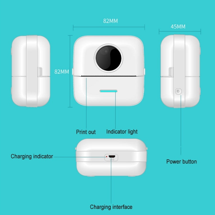 Mini Student Wrong Question Bluetooth Thermal Printer(White) - Printer by buy2fix | Online Shopping UK | buy2fix