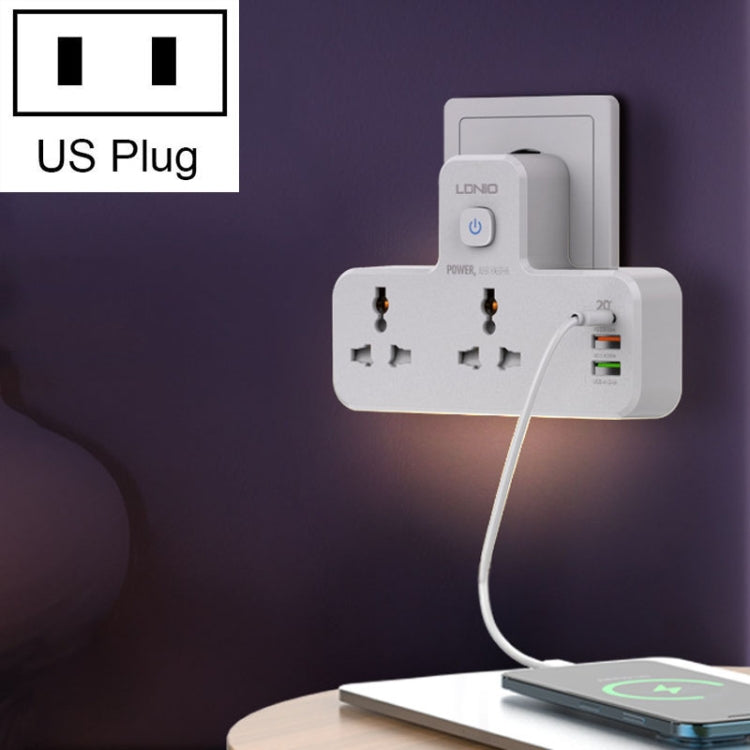 LDNIO SC2311 20W PD+QC 3.0 Multifunctional Home Fast Charging Socket with Night Light, Spec: US Plug - Extension Socket by LDNIO | Online Shopping UK | buy2fix