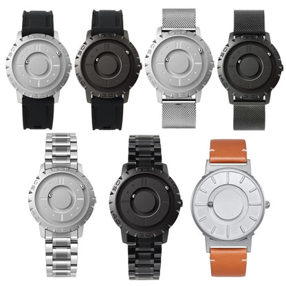 EUTOUR E030 Magnetic Ball Men Bezel-Free Design Watch(Black) - Metal Strap Watches by buy2fix | Online Shopping UK | buy2fix