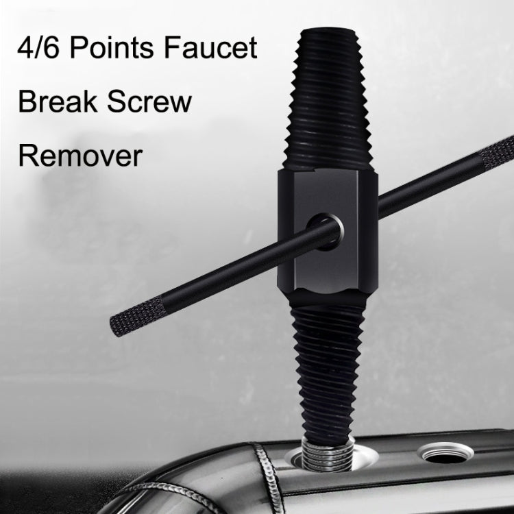 3PCS 4/6 Points Faucet Break Screw Remover Smooth Silky Tooth Double-headed Screw Tool(Black) - Screws by buy2fix | Online Shopping UK | buy2fix