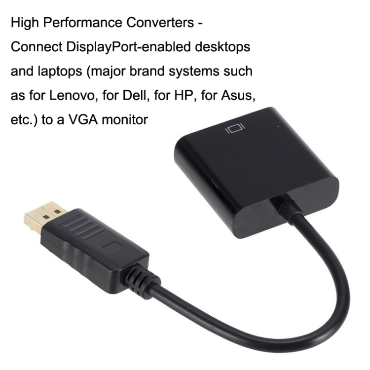 DP to VGA Adapter Wire Square Adapter, Cable Length: 15cm(White) -  by buy2fix | Online Shopping UK | buy2fix