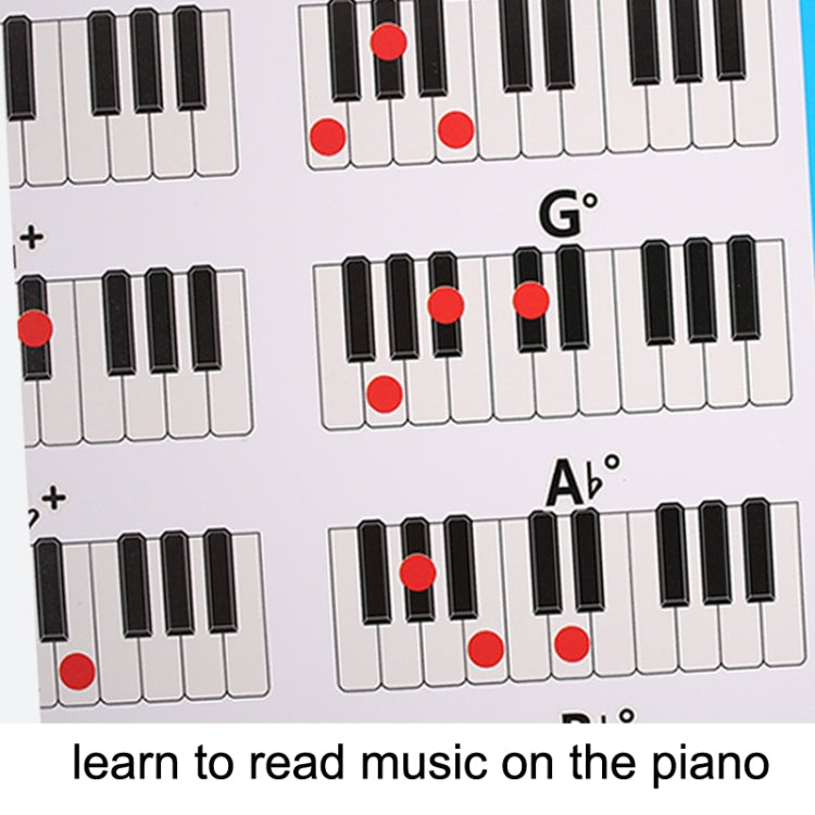 Staff Piano Chord Practice Picture Coated Paper 88 Keys Beginner Piano Fingering Chart, Size: Large - Keyboard Instruments by buy2fix | Online Shopping UK | buy2fix