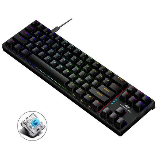 Dark Alien K710 71 Keys Glowing Game Wired Keyboard, Cable Length: 1.8m, Color: Black Green Shaft - Wired Keyboard by Dark Alien | Online Shopping UK | buy2fix