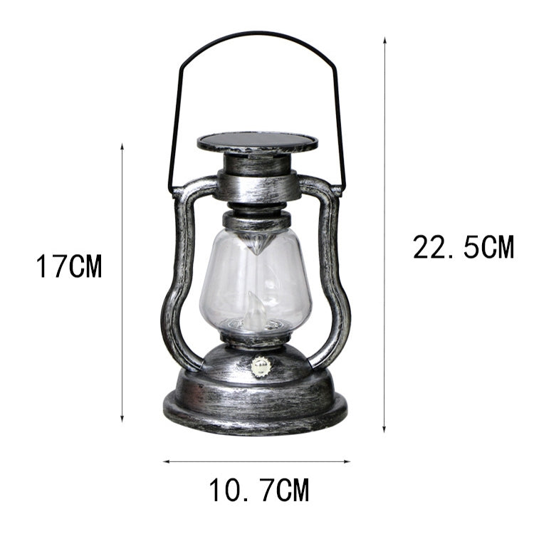 200802 Retro Solar Kerosene Lamp Shape Handheld Lamp Home Decor Flame Lamp(Rusty) - With Solar Panel by buy2fix | Online Shopping UK | buy2fix