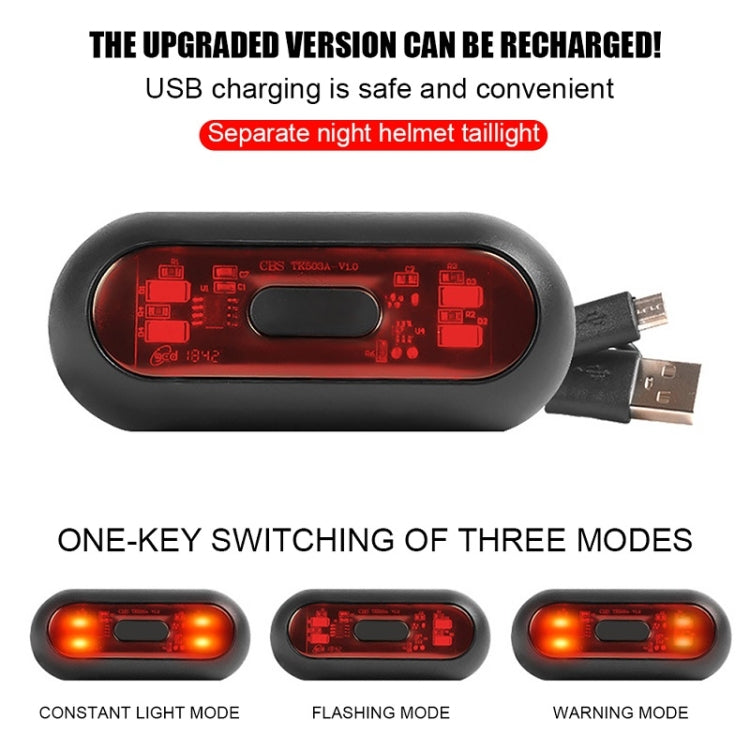 Motorbike Helmet Warning Light USB Rechargeable Waterproof Tail Light, Specification: 4 Beads - In Car by buy2fix | Online Shopping UK | buy2fix