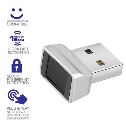 TRU7 USB Fingerprint Reader Module for Windows 8 / 10 / 11 Hello(Silver Gray) - Computer & Networking by buy2fix | Online Shopping UK | buy2fix