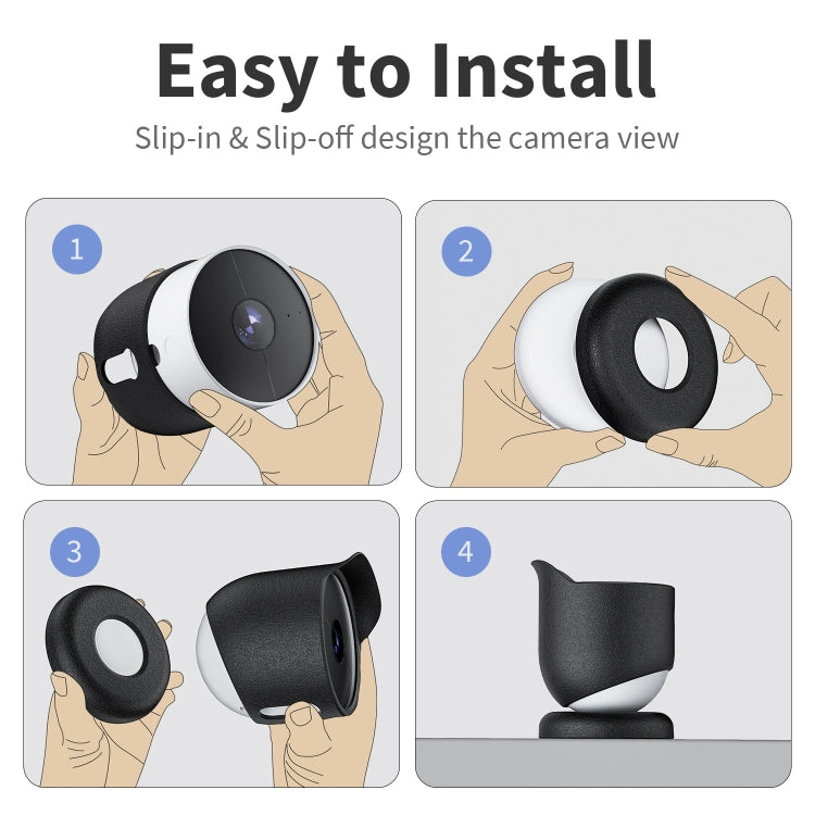 For Google Nest Camera Outdoor Silicone Water-Resistant Protective Cover(Black) - Security by buy2fix | Online Shopping UK | buy2fix