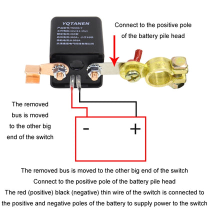 YQTANEN Car Battery Leakage Protection Remote Control Power Off Relay, Voltage: 12V 120A - In Car by buy2fix | Online Shopping UK | buy2fix