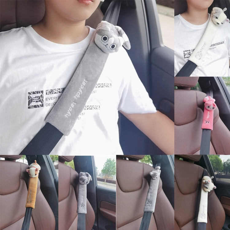 002 Cute Cartoon Thicked Seat Belt Anti-Strangled Protective Cushion, Length: 23cm (Beige Dog) - In Car by buy2fix | Online Shopping UK | buy2fix