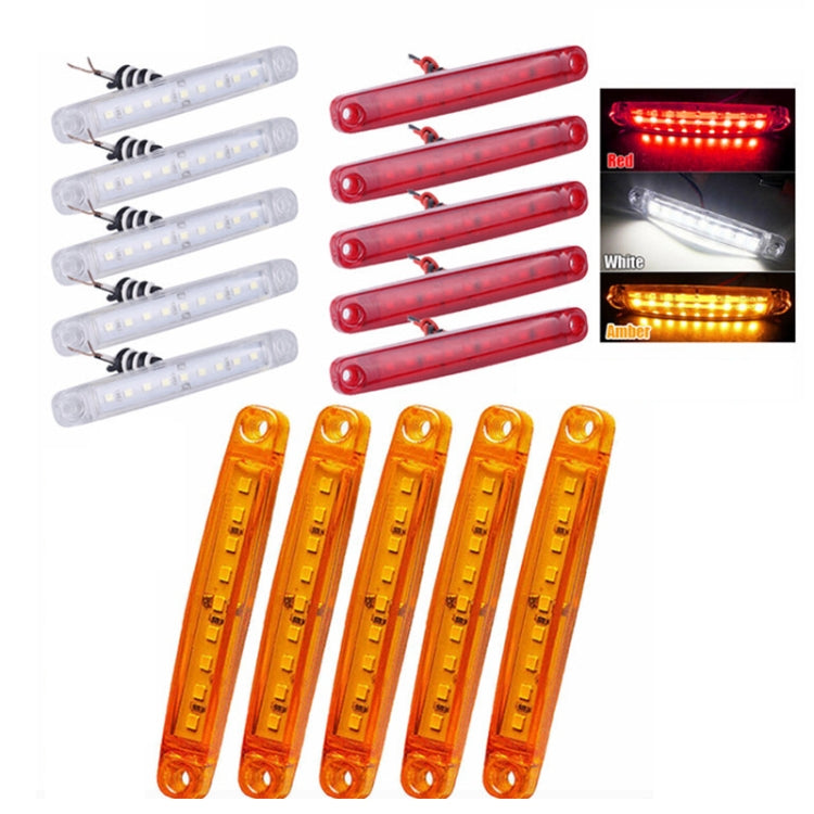 MK-224 10pcs 12-24V Truck Trailer 9LED Side Light Tail Lamp Signal Light(White) - In Car by buy2fix | Online Shopping UK | buy2fix