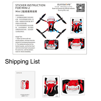 Sunnylife MM2-TZ452 For DJI Mini 2 Waterproof PVC Drone Body + Arm + Remote Control Decorative Protective Stickers Set(Carbon Pattern Red) - DJI & GoPro Accessories by Sunnylife | Online Shopping UK | buy2fix