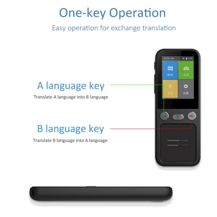 T16 Smart AI Translation Travel Translator Supports 138 Language Mutual Translation 14 Offline Translation(Black) - Consumer Electronics by buy2fix | Online Shopping UK | buy2fix