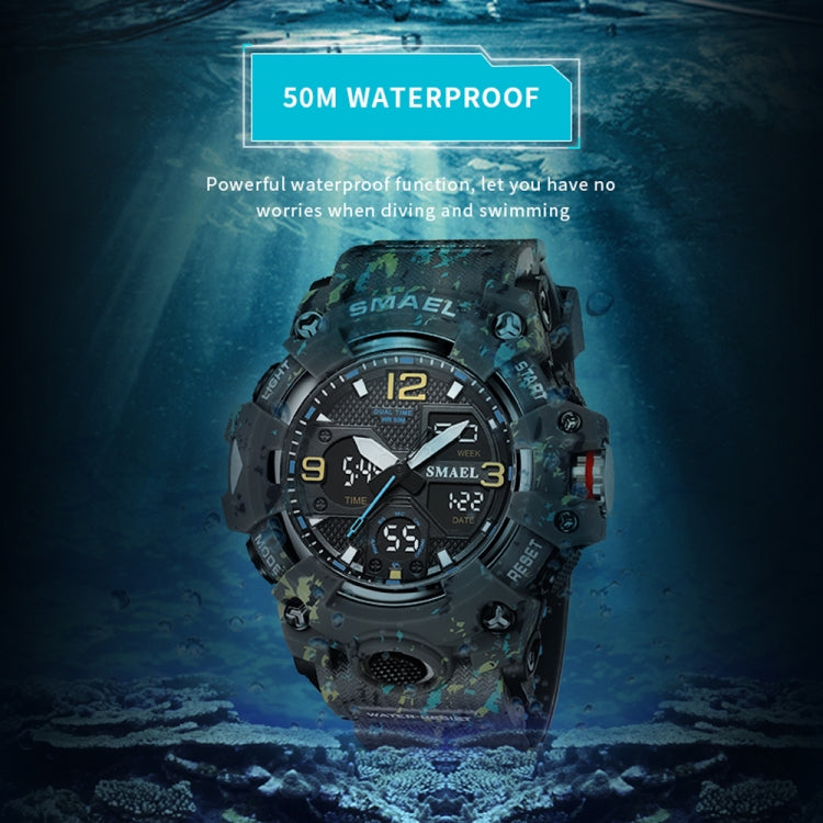 SMAEL 8008 Outdoor Waterproof Camouflage Sports Electronic Watch Luminous Multi-function Waist Watch(Camouflage White) - LED Digital Watches by SMAEL | Online Shopping UK | buy2fix