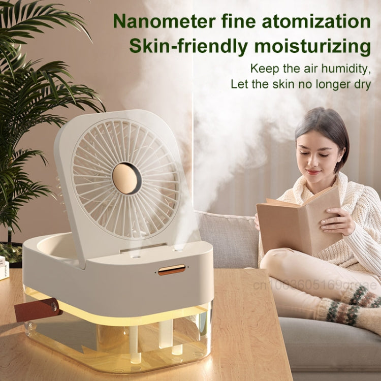 USB Plug 2.5L Dual Spray Humidifying Fan with Ambient Light Aroma Diffuser(White) - Air Purifiers & Parts by buy2fix | Online Shopping UK | buy2fix