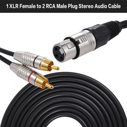 XLR Female To 2RCA Male Plug Stereo Audio Cable, Length: 0.5m - Microphone Audio Cable & Connector by buy2fix | Online Shopping UK | buy2fix