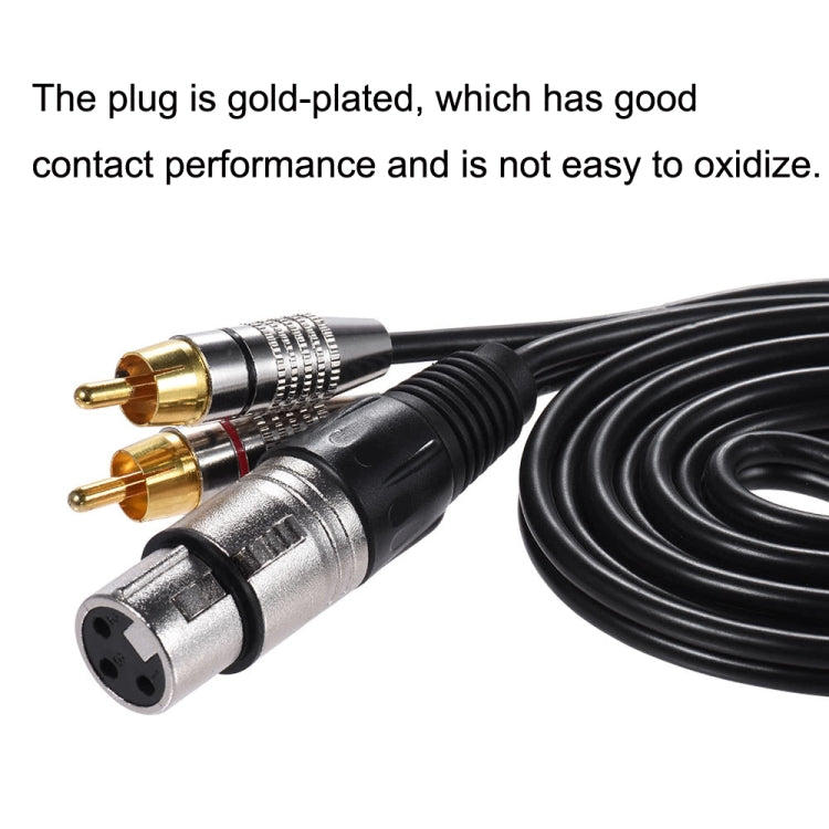 XLR Female To 2RCA Male Plug Stereo Audio Cable, Length: 0.5m - Microphone Audio Cable & Connector by buy2fix | Online Shopping UK | buy2fix