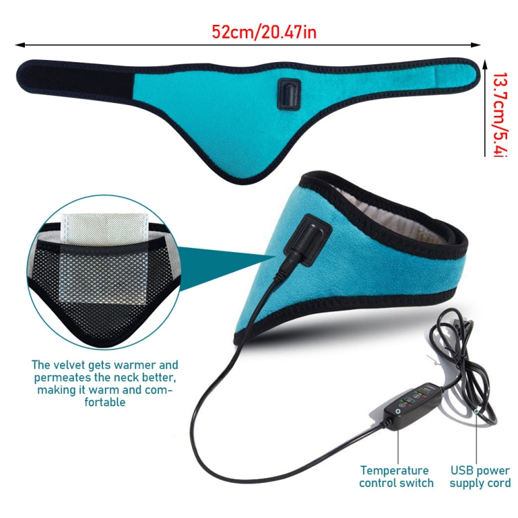 USB Electric Heating Neck Protector Graphene Neck Pain Relief Tool(Sea Green) - Massage & Relaxation by buy2fix | Online Shopping UK | buy2fix