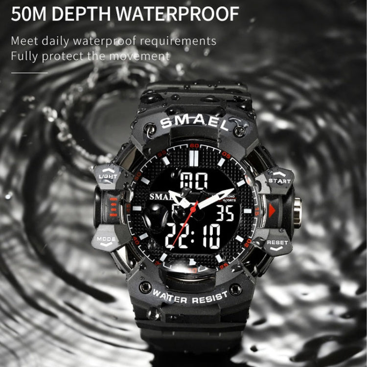 SMAEL 8080 Outdoor Sports Waterproof Multifunctional Glowing Double Dial Watch(Red) - Sport Watches by SMAEL | Online Shopping UK | buy2fix