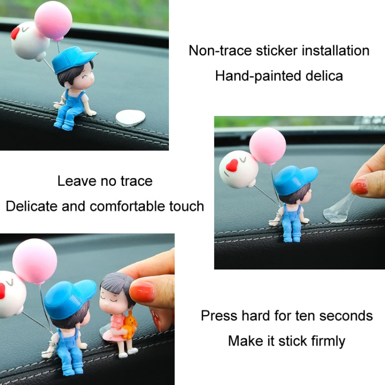 2pcs Car Ornament Ornament Lovely Kissing Couple Doll, Color: Blue - In Car by buy2fix | Online Shopping UK | buy2fix