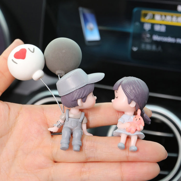 2pcs Car Ornament Ornament Lovely Kissing Couple Doll, Color: Blue - In Car by buy2fix | Online Shopping UK | buy2fix