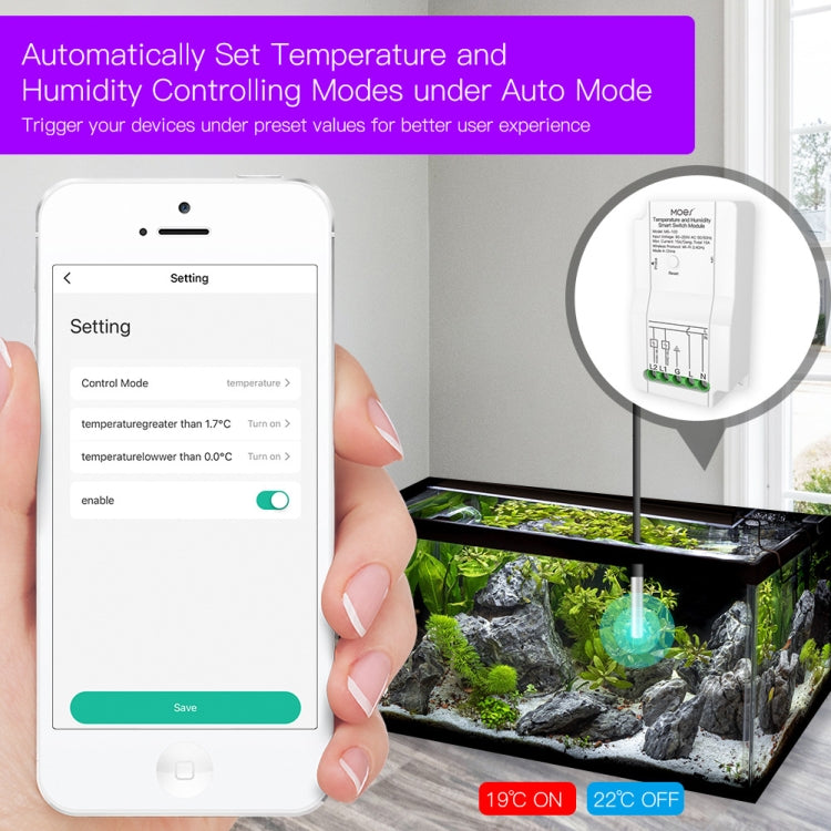 Temperature Probe Tuya Dual-way Temperature and Humidity Switch Timer Smart Switch - Consumer Electronics by buy2fix | Online Shopping UK | buy2fix