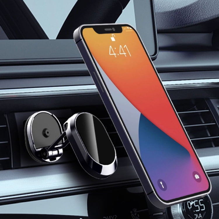 U18 Mini Car Foldable Rotating Magnetic Mobile Phone Navigation Holder(Silver) - In Car by buy2fix | Online Shopping UK | buy2fix