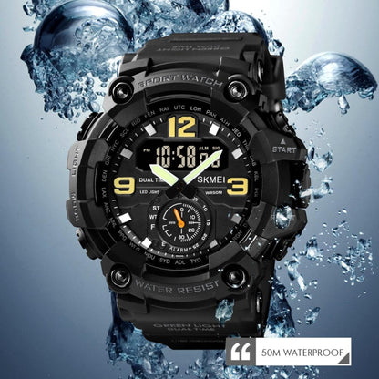 SKMEI 1637 Sports Digital Display Outdoor Shockproof Plastic Large Dial Men Watch, Color: Gray Black - LED Digital Watches by SKMEI | Online Shopping UK | buy2fix