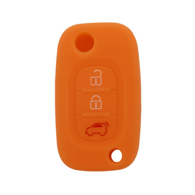 For Mercedes-Benz Smart Folding 2pcs 3 Button Silicone Key Case(Orange) - In Car by buy2fix | Online Shopping UK | buy2fix