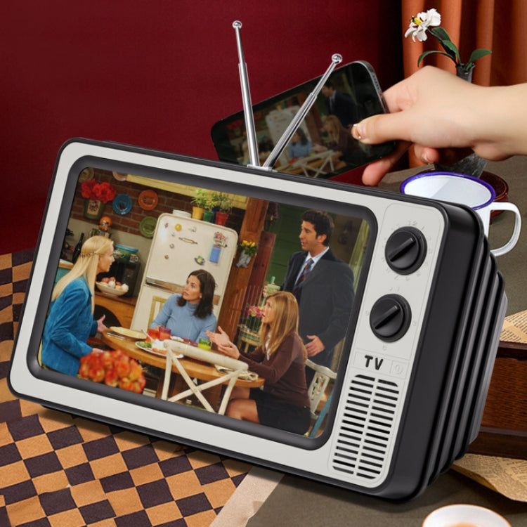 Retro TV Mobile Phone Screen Video Amplifier Mobile Phone Holder(Gray) - Screen Magnifier by buy2fix | Online Shopping UK | buy2fix