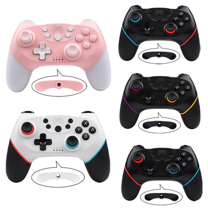 For Nintendo Switch Pro Wireless Bluetooth Handle with Macro Programming & Somatosensory Wake-up(White Pink) - Gamepads by buy2fix | Online Shopping UK | buy2fix