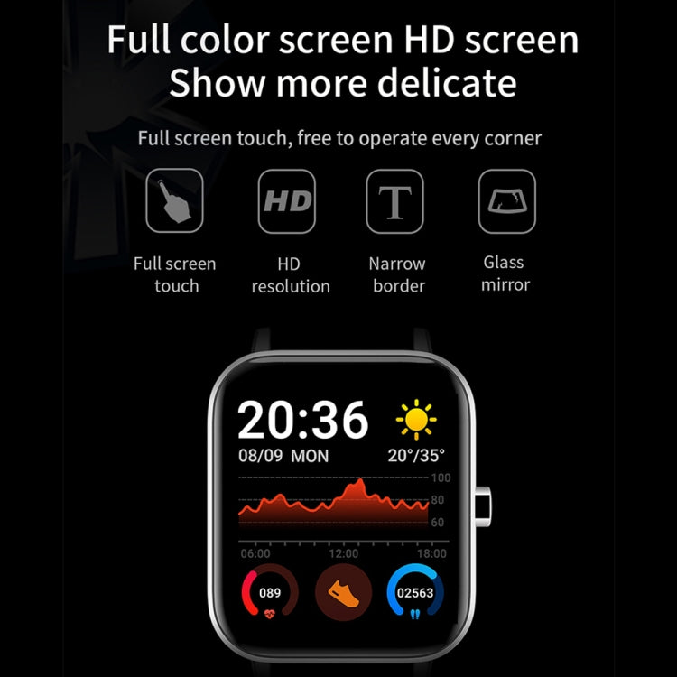 H10 1.69 inch Screen Bluetooth Call Smart Watch, Support Heart Rate/Blood Pressure/Sleep Monitoring, Color: Black Net+Silicone - Smart Wear by buy2fix | Online Shopping UK | buy2fix