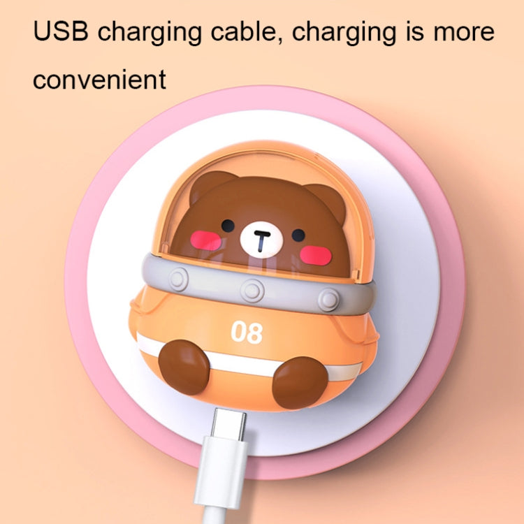 CS1327 Small USB Charging Cartoon Hanging Neck Fan Portable Leafless Silent Mini Fan(Pig) - Electric Fans by buy2fix | Online Shopping UK | buy2fix