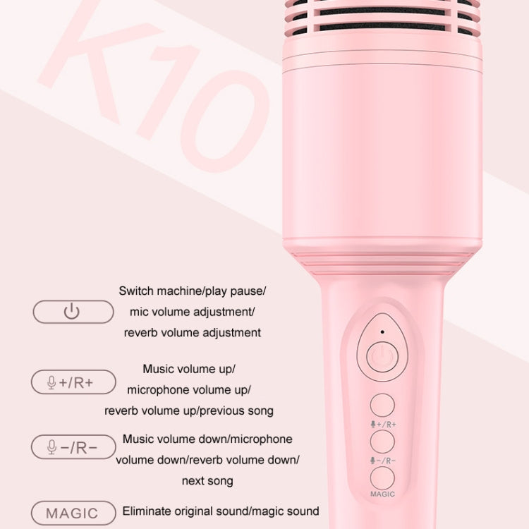 K10 Children Bluetooth Microphone Audio All-In-One Machine(Pink) - Microphone by buy2fix | Online Shopping UK | buy2fix