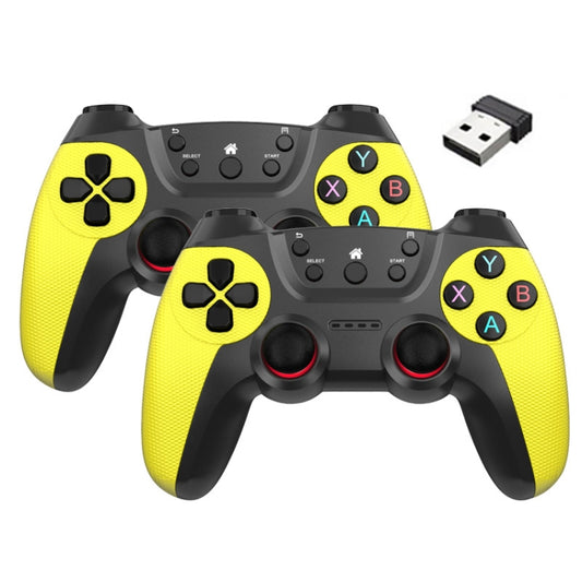 KM-029   2.4G One for Two Doubles Wireless Controller Support PC / Linux / Android / TVbox(Lemon Yellow) - Gamepads by buy2fix | Online Shopping UK | buy2fix