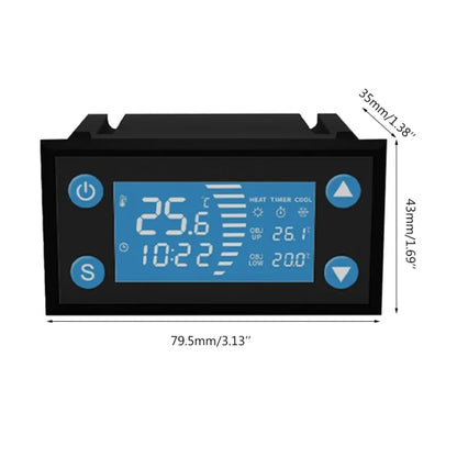 W-1213 Intelligent Digital Display Fish Tank Climbing Pet Thermostat Planting Hatch Breeding Temperature Controller(Black) - Thermostat & Thermometer by buy2fix | Online Shopping UK | buy2fix