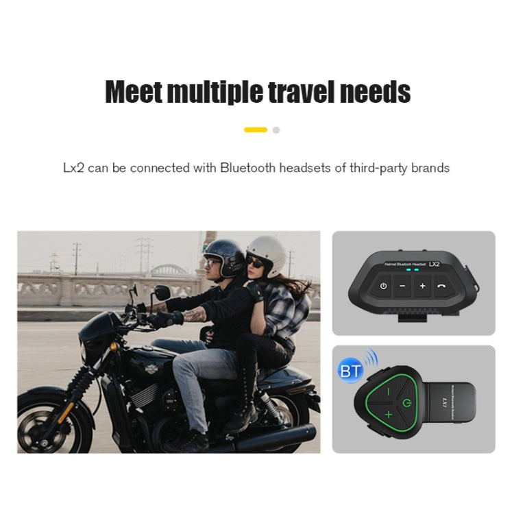 LX2 Motorcycle Helmet Bluetooth Earphone Waterproof Noise Canceling Motorcycle Headphones(Black) - Motorcycle Walkie Talkie by buy2fix | Online Shopping UK | buy2fix