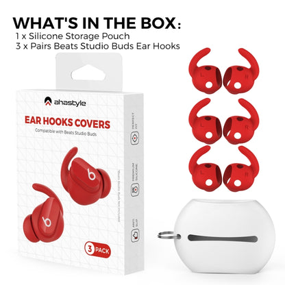 For Beats Studio Buds AhaStyle PT172 Earphone Silicone Ear Caps, Style: Earcap x 3+Case (Red) - Anti-dust & Ear Caps by AhaStyle | Online Shopping UK | buy2fix